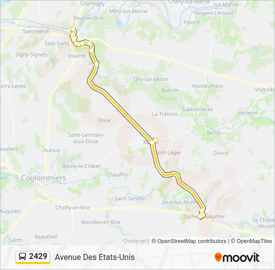 Plan de la ligne 2429 de bus