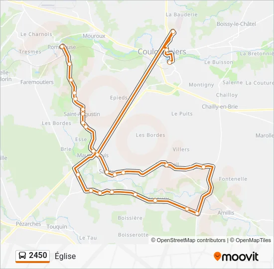 Plan de la ligne 2450 de bus