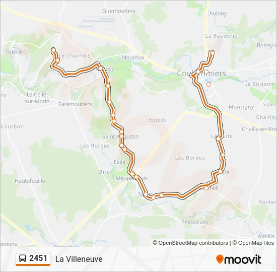 Plan de la ligne 2451 de bus
