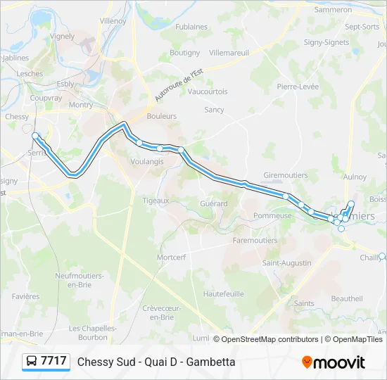 7717 Bus Line Map