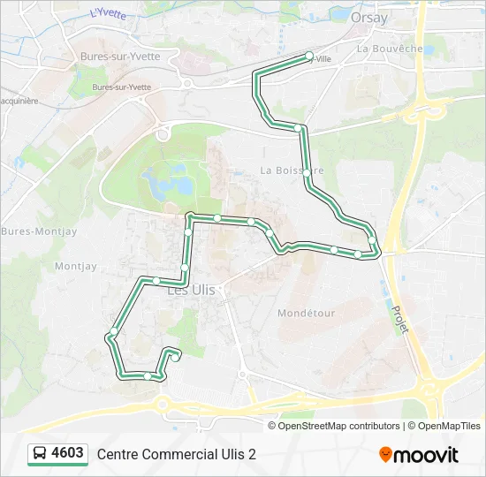 Plan de la ligne 4603 de bus