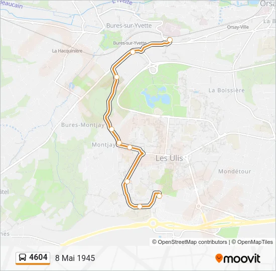 Plan de la ligne 4604 de bus