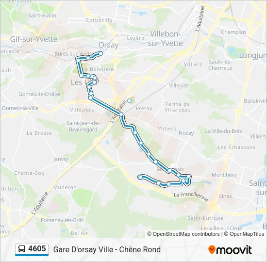 Plan de la ligne 4605 de bus