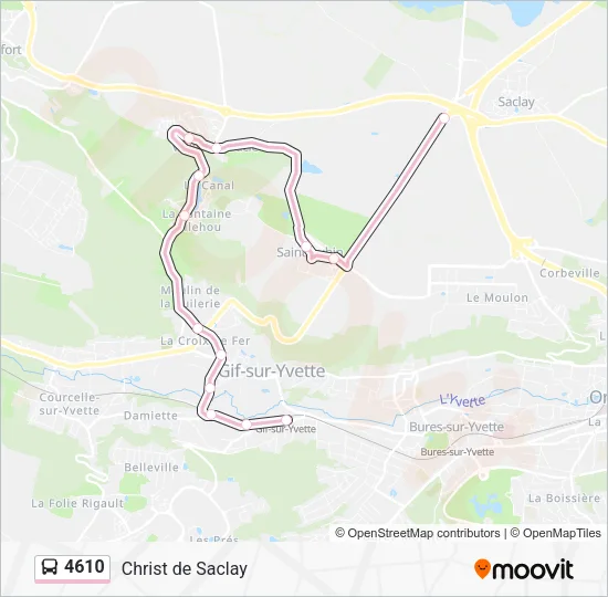 Plan de la ligne 4610 de bus