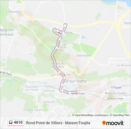 Plan de la ligne 4610 de bus