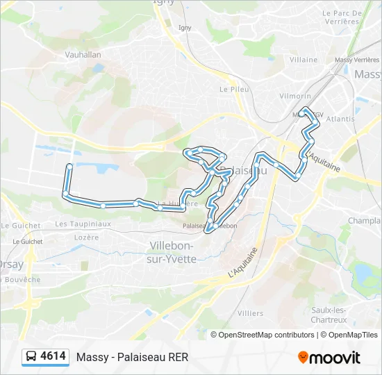 Plan de la ligne 4614 de bus