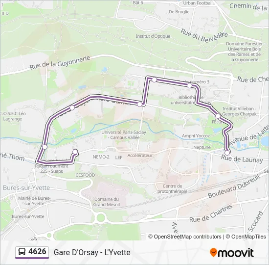 4626 Route: Schedules, Stops & Maps - Gare D'Orsay - L'Yvette