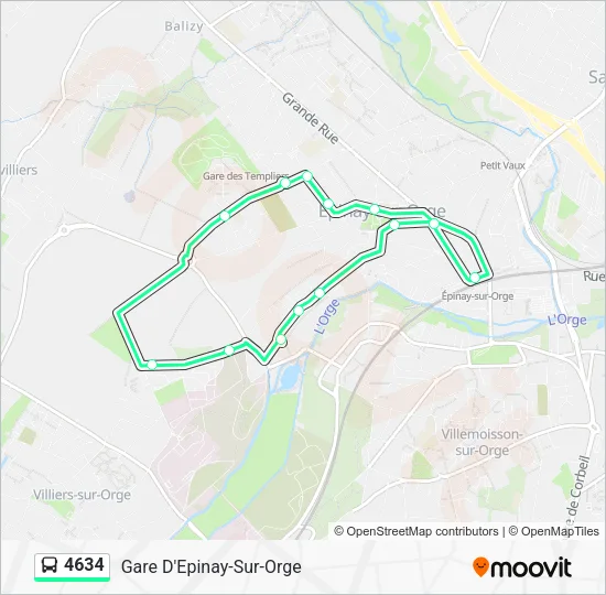 Plan de la ligne 4634 de bus