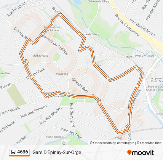 Plan de la ligne 4636 de bus