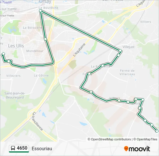 Plan de la ligne 4650 de bus