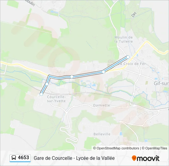 Plan de la ligne 4653 de bus
