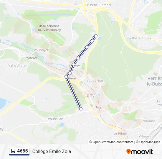 Plan de la ligne 4655 de bus