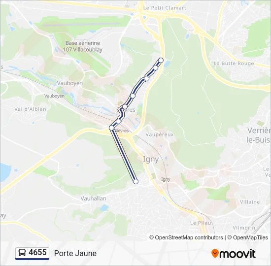 Plan de la ligne 4655 de bus