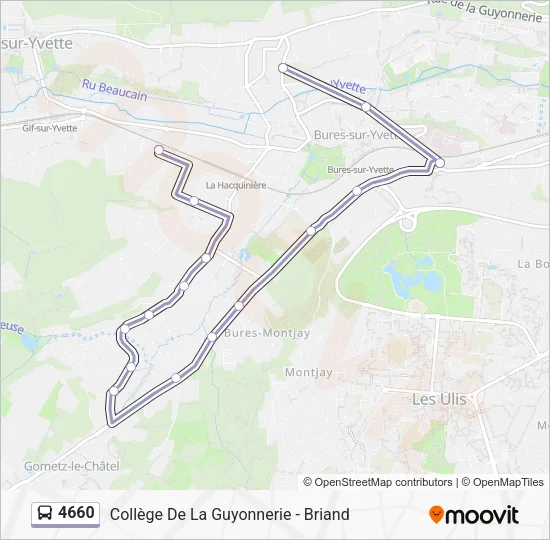 Plan de la ligne 4660 de bus