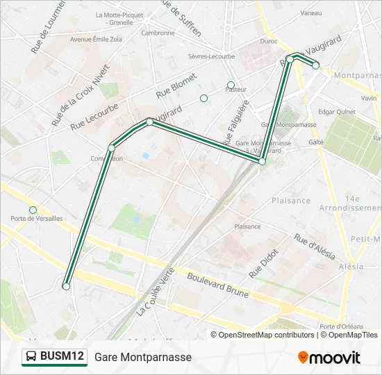 BUSM12 Bus Line Map