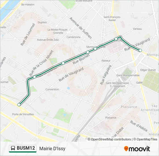 BUSM12 Bus Line Map