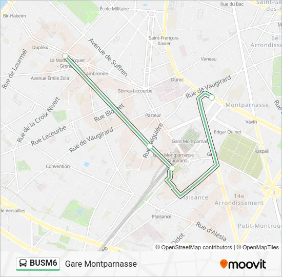 BUSM6 Bus Line Map