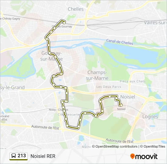 213 Route: Schedules, Stops & Maps - Noisiel RER (Updated)