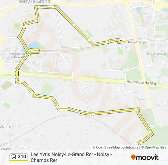 310 Route: Schedules, Stops & Maps - Les Yvris Noisy-Le-Grand RER (Updated)