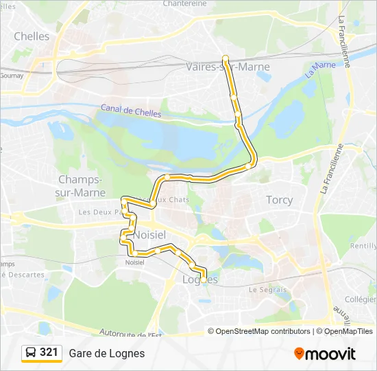 321 Route: Schedules, Stops & Maps - Gare de Lognes (Updated)