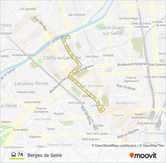 74 Bus Line Map