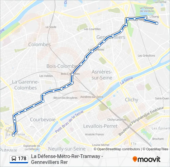 178 Itinéraire: Horaires, Arrêts & Plan - Vieux Chemin de Saint-Denis ...