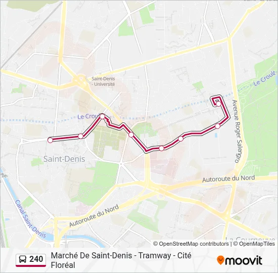 240 Itinéraire: Horaires, Arrêts & Plan - Cité Floréal (mis à jour)