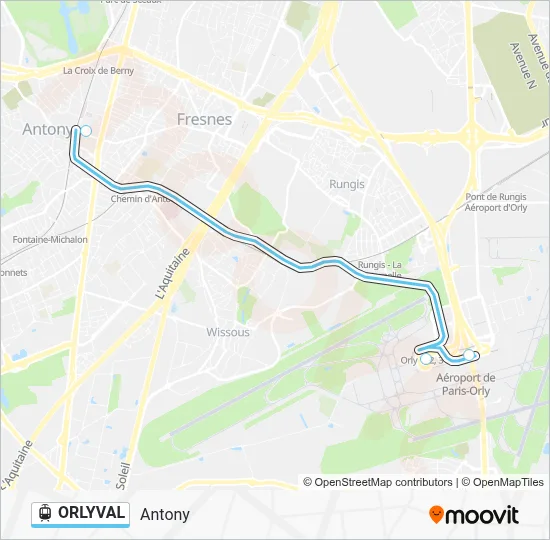 ORLYVAL Light Rail Line Map
