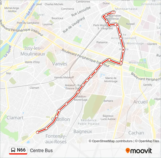 N66 Itinéraire: Horaires, Arrêts & Plan - Centre Bus (mis à jour)