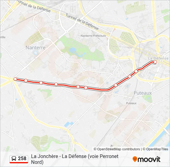 258 Itinéraire: Horaires, Arrêts & Plan - Place de la Boule ...