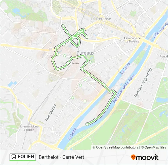 Mapa de EOLIEN de autobús