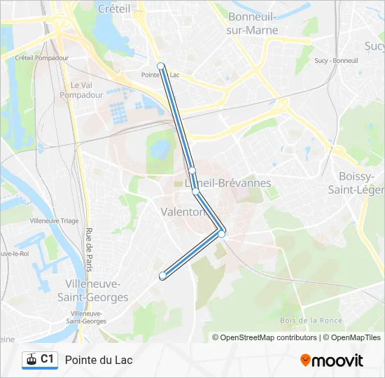Plan de la ligne C1 de gondole