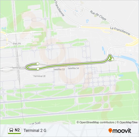 N2 Bus Line Map