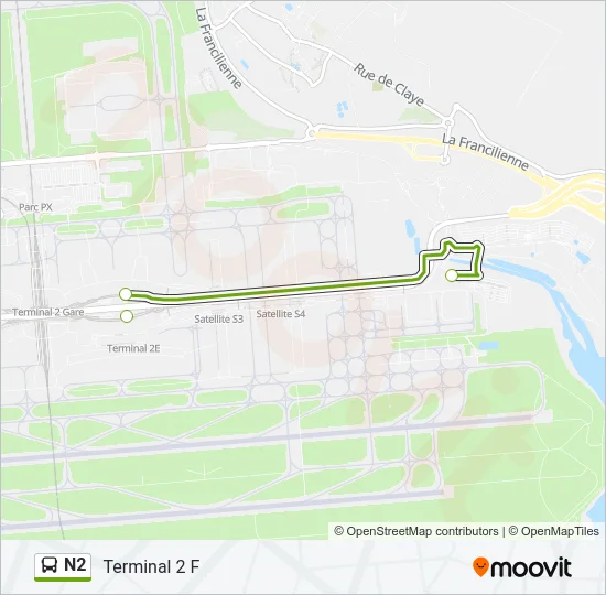 N2 Bus Line Map