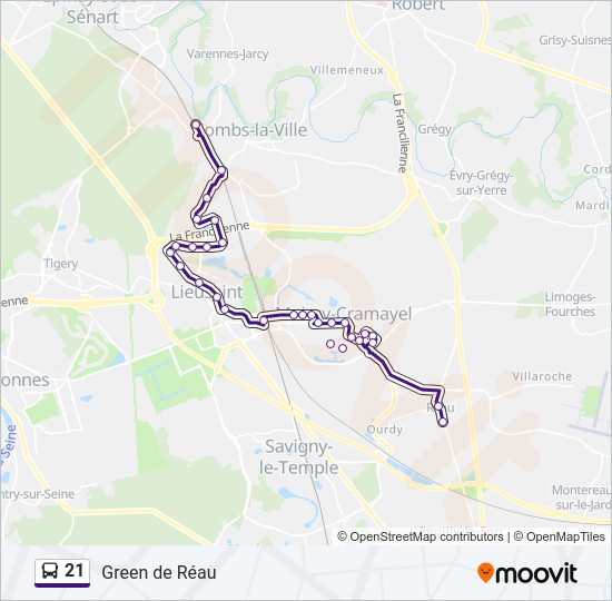 21 Bus Line Map