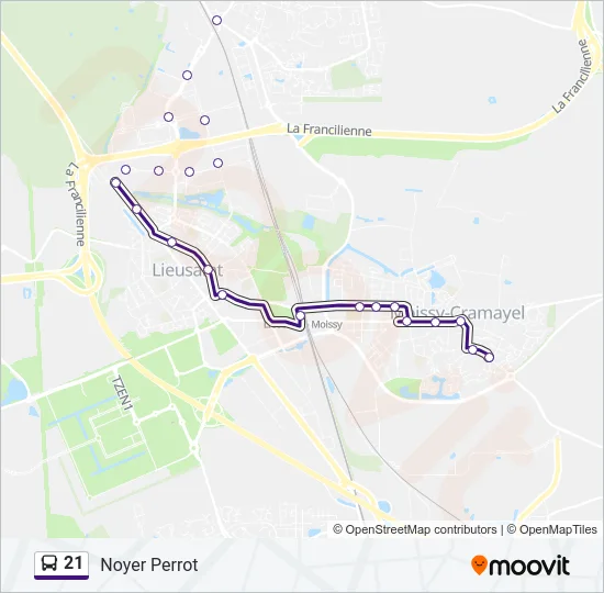 21 Bus Line Map