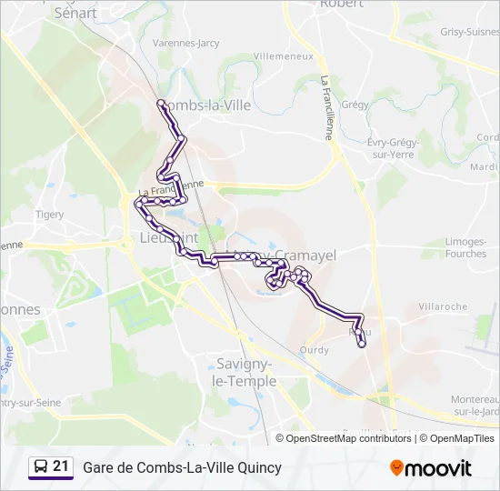 21 Bus Line Map