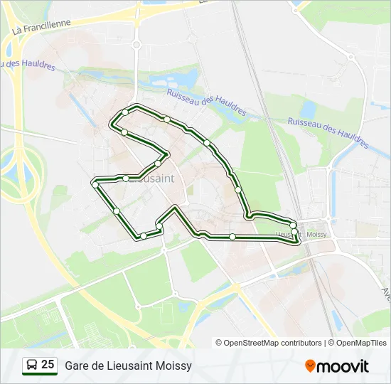 25 Bus Line Map