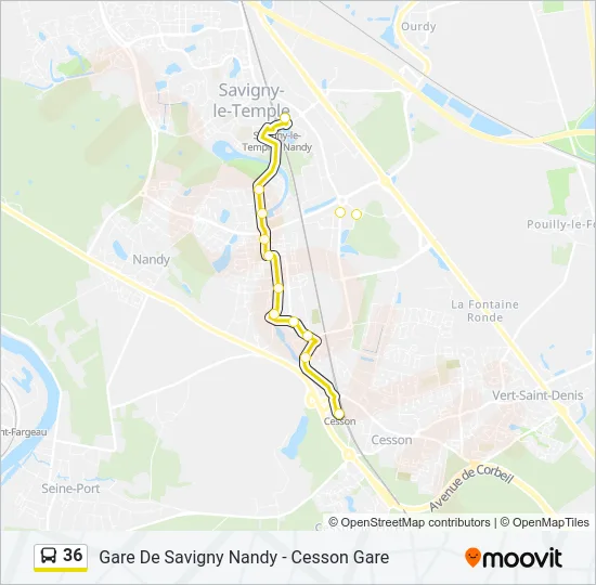 36 Bus Line Map