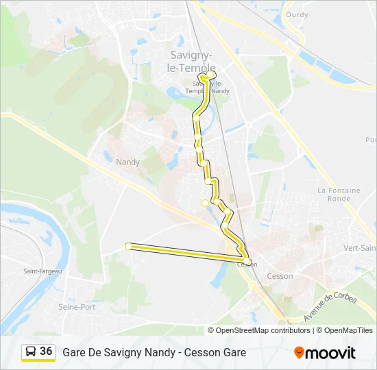 36 Bus Line Map