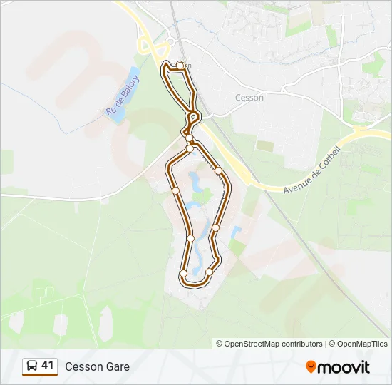 41 Bus Line Map