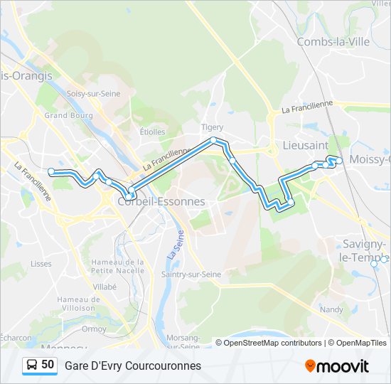 50 bus Line Map