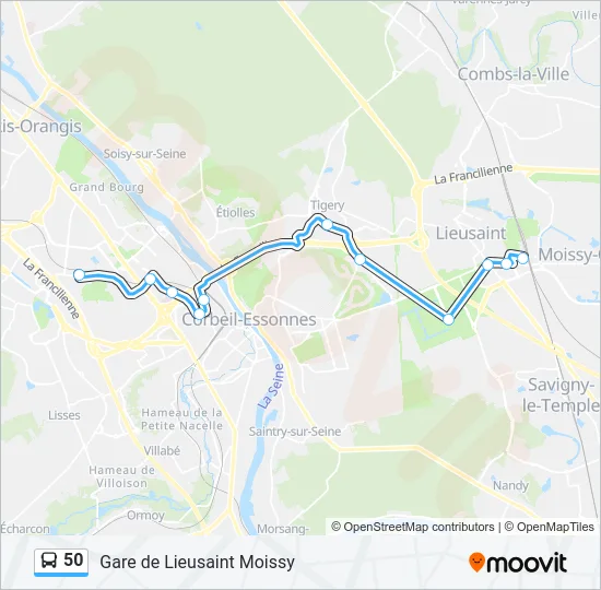 50 Bus Line Map