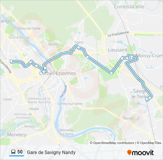 50 Bus Line Map