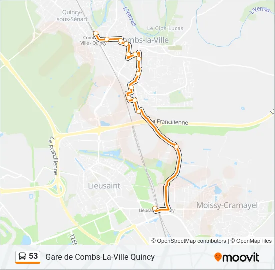 53 Bus Line Map