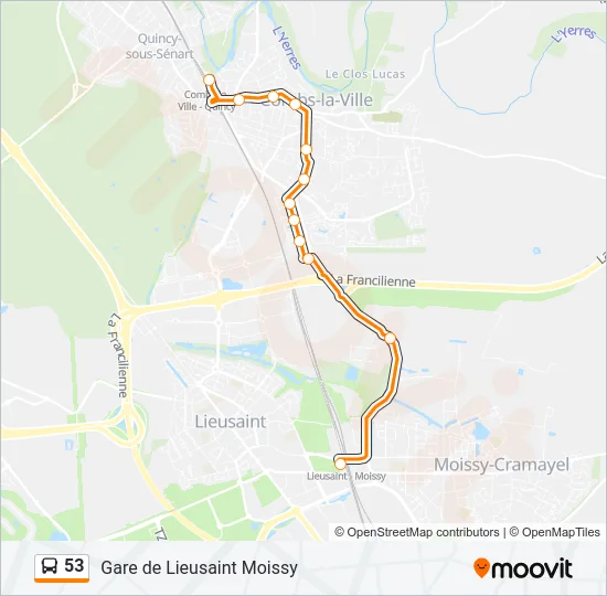 53 Bus Line Map