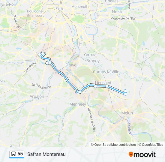 55 Bus Line Map