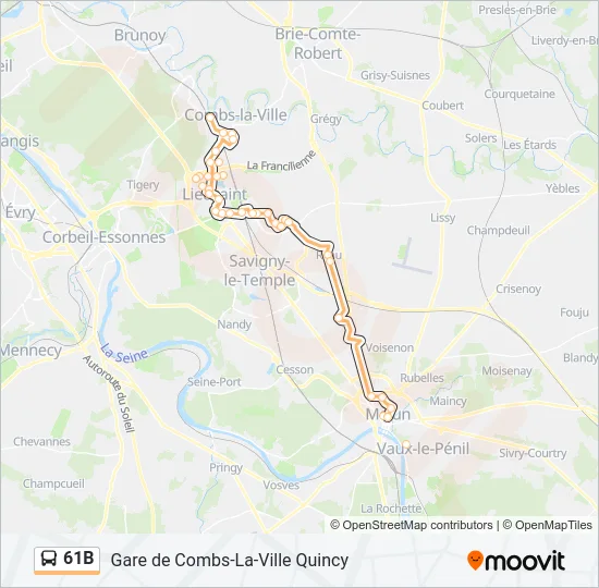 61B Bus Line Map