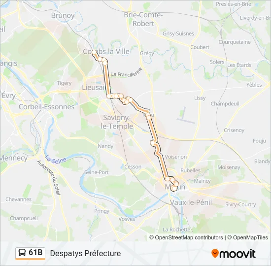 61B Bus Line Map
