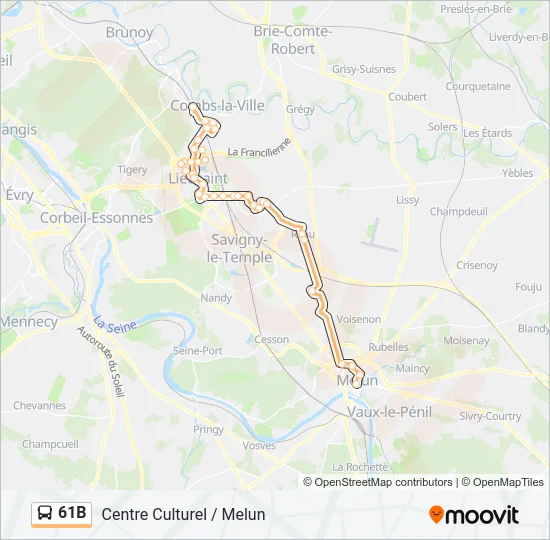 61B Bus Line Map